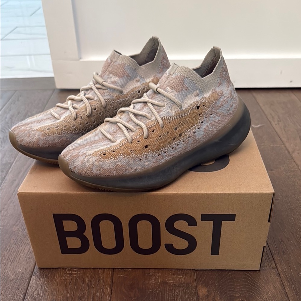 Adidas Yeezy Boost 350 Cream and Brown Athletic Shoes with Boost Technology